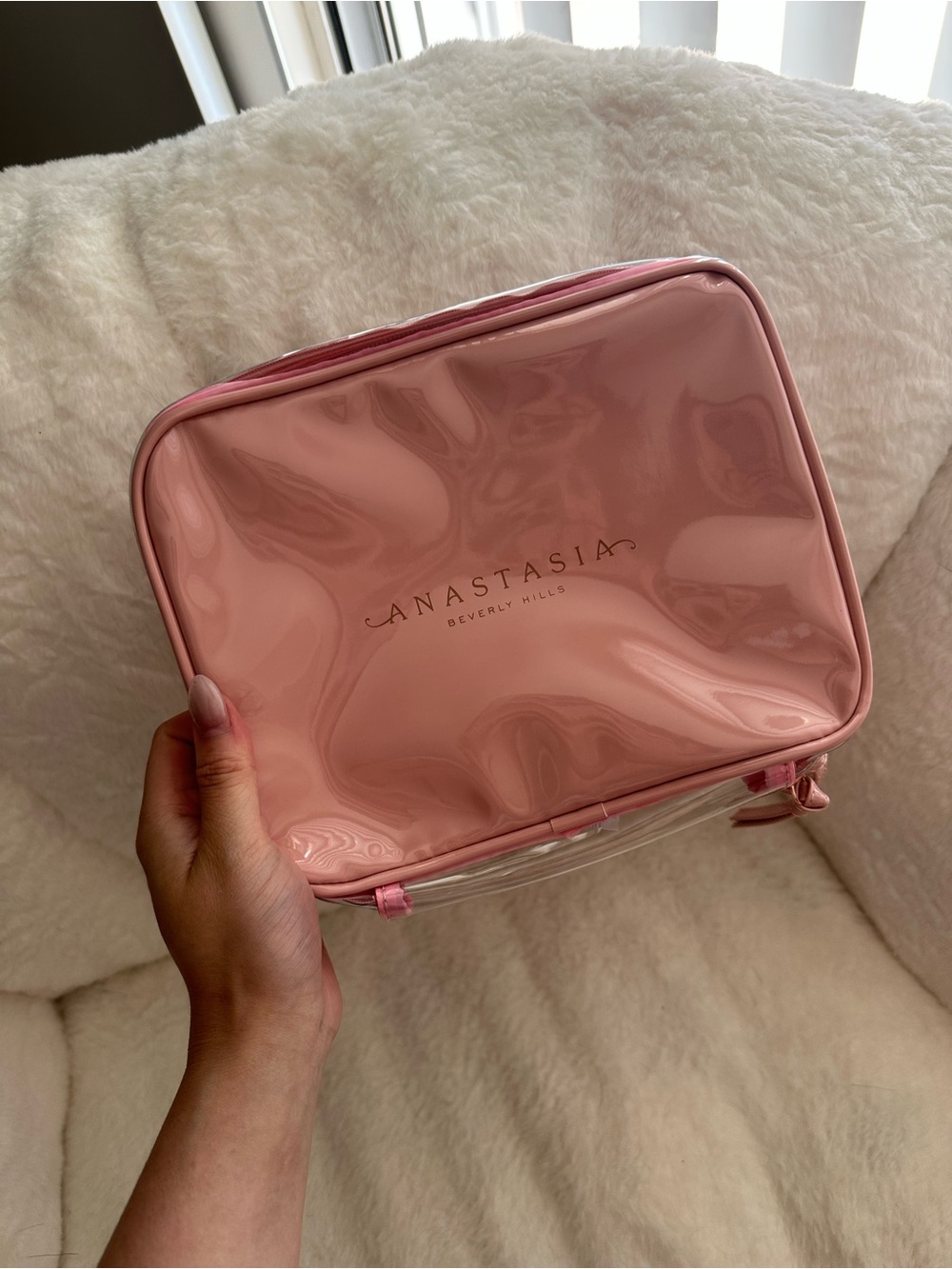 Anastasia Beverly Hills Blush Pink Glossy Cosmetic Pouch